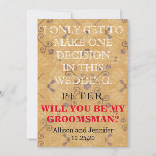 Will you be my Groomsman? Personalized Invitation