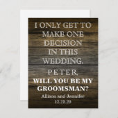 Will you be my Groomsman? Personalized Invitation (Front/Back)