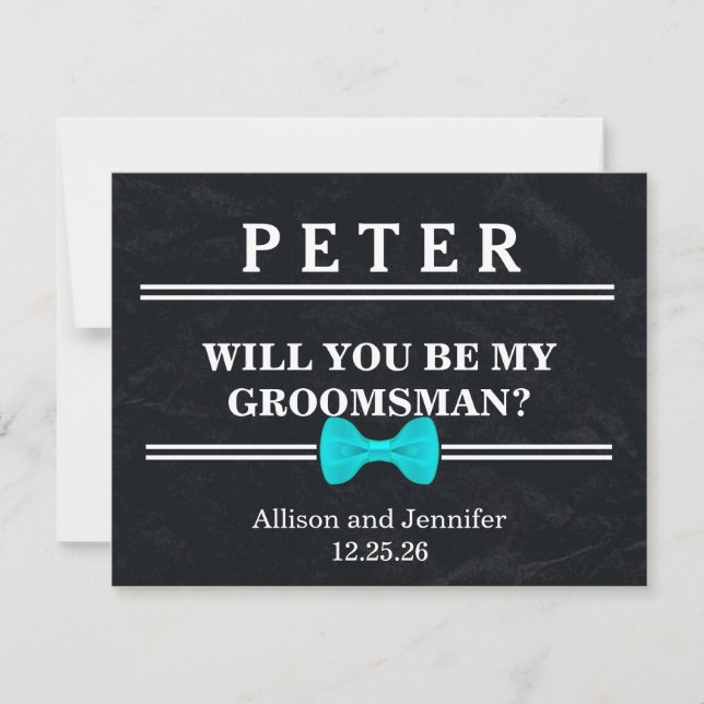 Will you be my Groomsman? Personalized Invitation (Front)