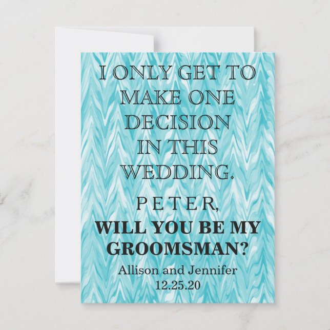 Will you be my Groomsman? Personalized Invitation (Front)