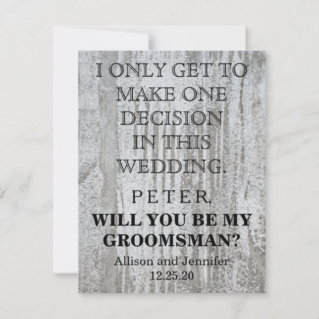 Will you be my Groomsman? Personalized Invitation (Front)