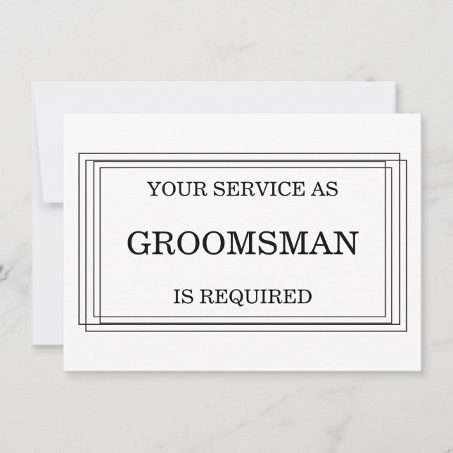 Will you be my Groomsman? Personalized Invitation (Front)