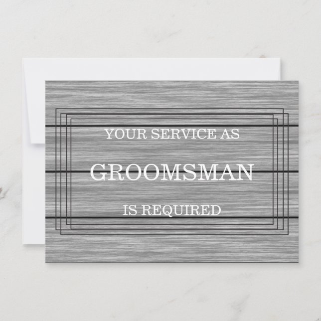 Will you be my Groomsman? Personalized Invitation (Front)