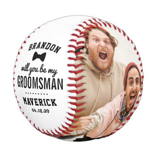 Will You Be My Groomsman Photo Baseball