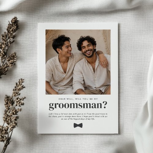 Will You Be My Groomsman Photo Proposal Invitation