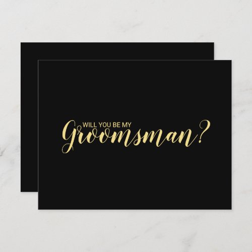 Will You Be My Groomsman Proposal Card