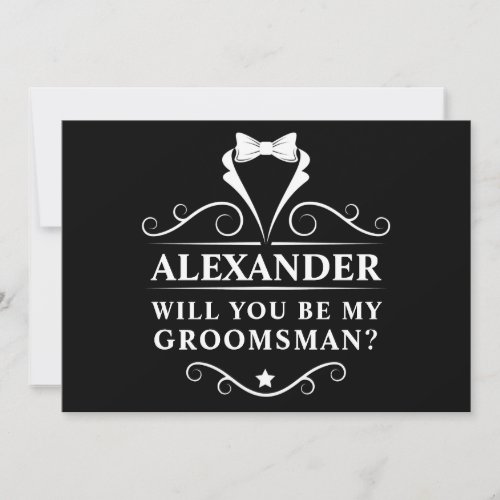 Will You Be My Groomsman Tuxedo Tie Card