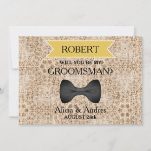 Will you be my Groomsman? with Bow Invitation