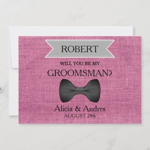 Will you be my Groomsman with Bow Invitation