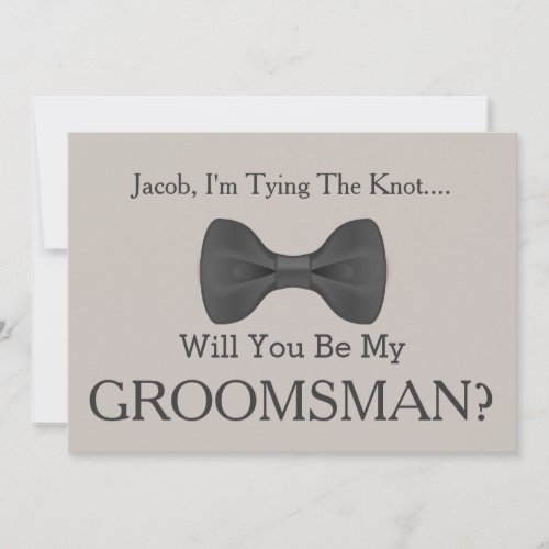 Will You Be my Groomsman with Grey Bow Invitation