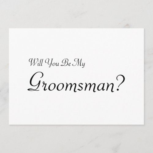 Will You Be My Groomsman with Man Image Invitation
