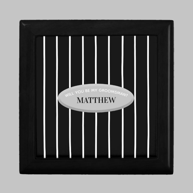 Will You Be My Groomsmen Jewelry Box Stripes (Creator Uploaded)