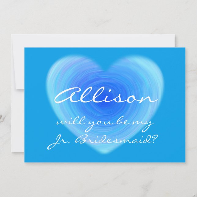 Will You Be My Jr. Bridesmaid? Blue Personalized Invitation (Front)