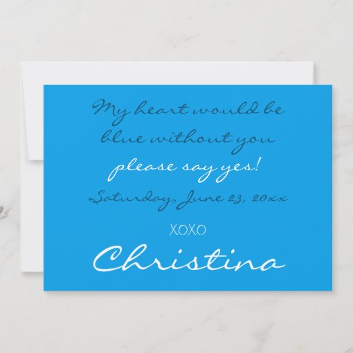 Will You Be My Jr. Bridesmaid? Blue Personalized Invitation Zazzle
