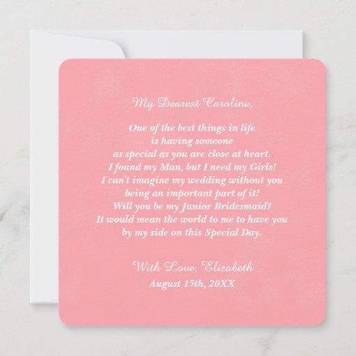 Will you be my Jr. Bridesmaid? Custom Invitations Zazzle