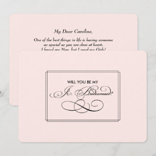 Will you be my Jr. Bridesmaid? Elegant Blush Pink Invitation