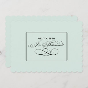 Will you be my Jr. Bridesmaid? Mint Minimalist Invitation