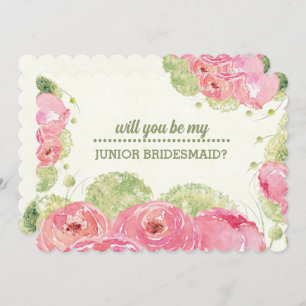 Will you be my Jr. Bridesmaid? Romantic Roses Invitation