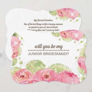 Will you be my Jr. Bridesmaid? Romantic Roses Invitation