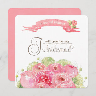 Will you be my Jr. Bridesmaid? Romantic Roses Invitation