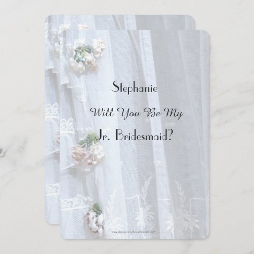 Will You Be My Jr Bridesmaid Vintage Lace Invite