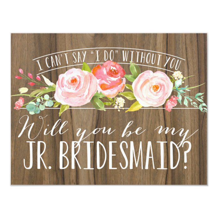 Will You Be My Junior Bridesmaid Bridesmaid Card Zazzle