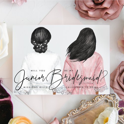 Will You Be My Junior Bridesmaid Girls in Robes Invitation