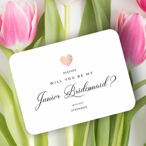 Will You Be My Junior Bridesmaid Pink Heart Magnet