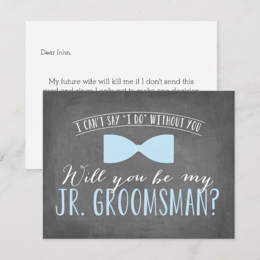 Will you be my Junior Groomsman ? | Groomsmen Invitation | Zazzle