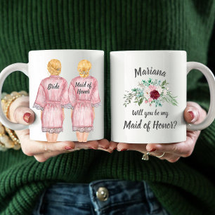 Will you be my Maid Honor? Girls In Robes Coffee M Mug