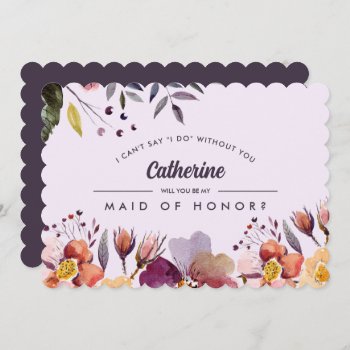 Will You Be My Maid Of Honor? Autumn Flowers Invitation by YourWeddingDay at Zazzle