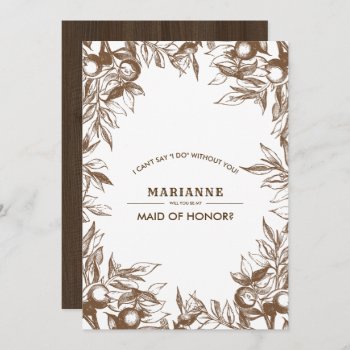 Will You Be My Maid Of Honor? Barn Wood Rustic  Invitation by YourWeddingDay at Zazzle