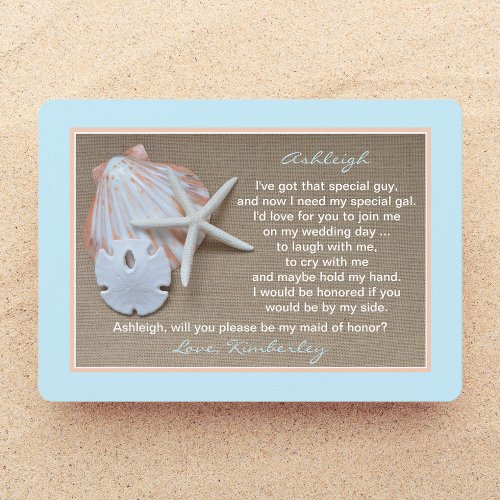 Will You Be My Maid of Honor Invitation Beach