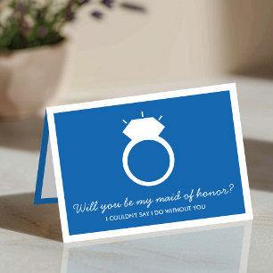 Will You Be My Maid Of Honor? Blue Ring Card