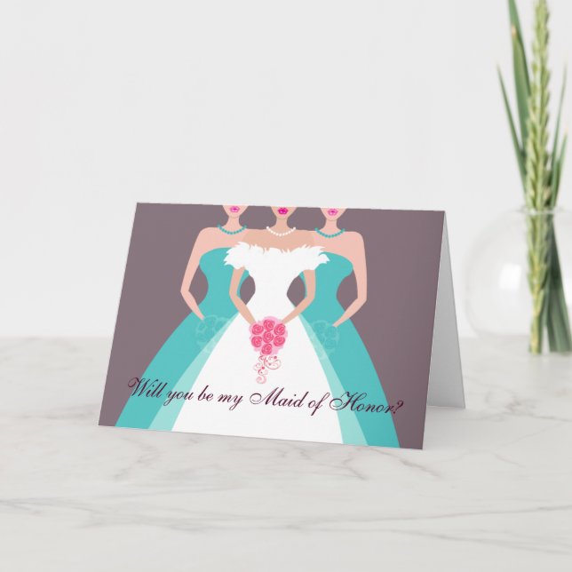 Will you be my Maid of Honor? Bridal Party (pool) Invitation (Front)