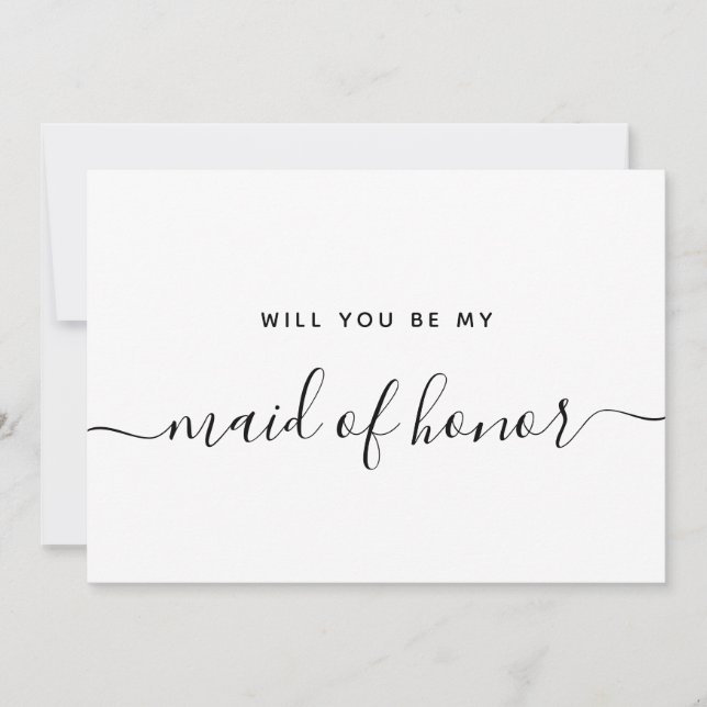 Will You Be My Maid Of Honor Bridal Party Proposal Invitation (Front)