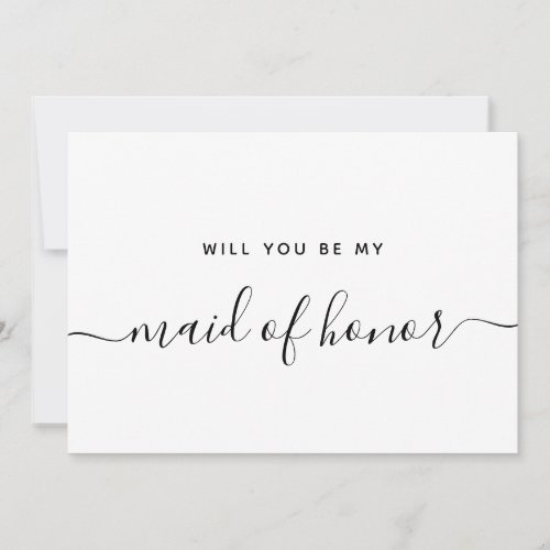 Will You Be My Maid Of Honor Bridal Party Proposal Invitation