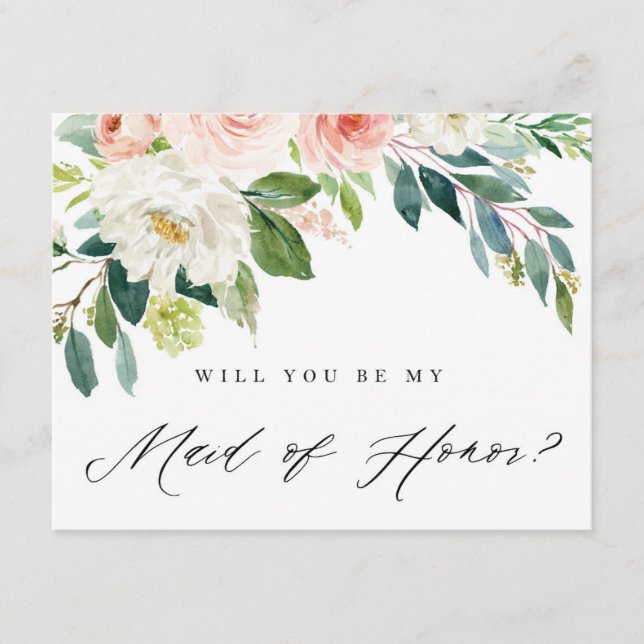 Will You Be My Maid of Honor | Bridesmaid Card (Front)