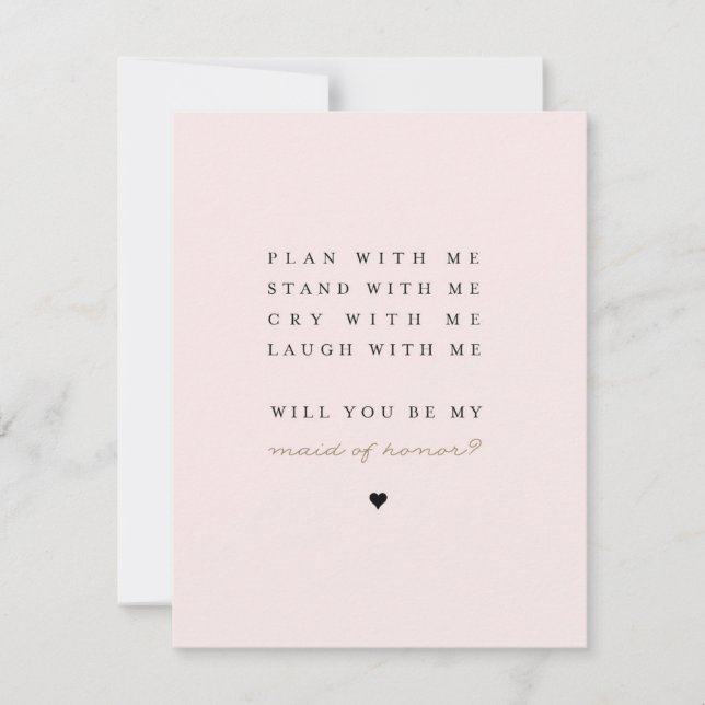 Will You Be My Maid of Honor? | Bridesmaid Card (Front)