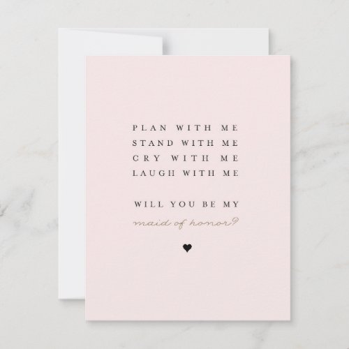 Will You Be My Maid of Honor  Bridesmaid Card