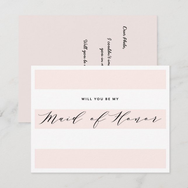 Will You Be My Maid of Honor? | Bridesmaid Card (Front/Back)