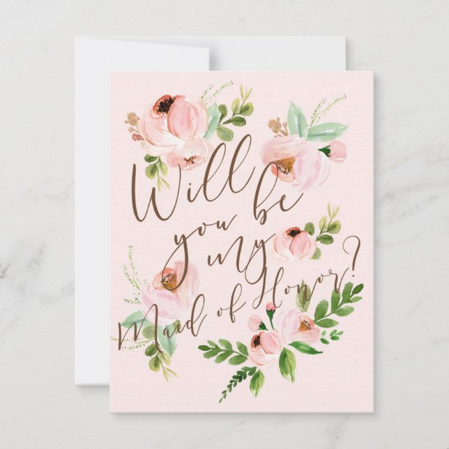 Will You Be My Maid of Honor | Bridesmaid Card (Front)