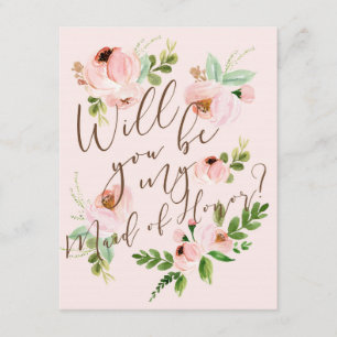 Will You Be My Maid of Honor Bridesmaid Card
