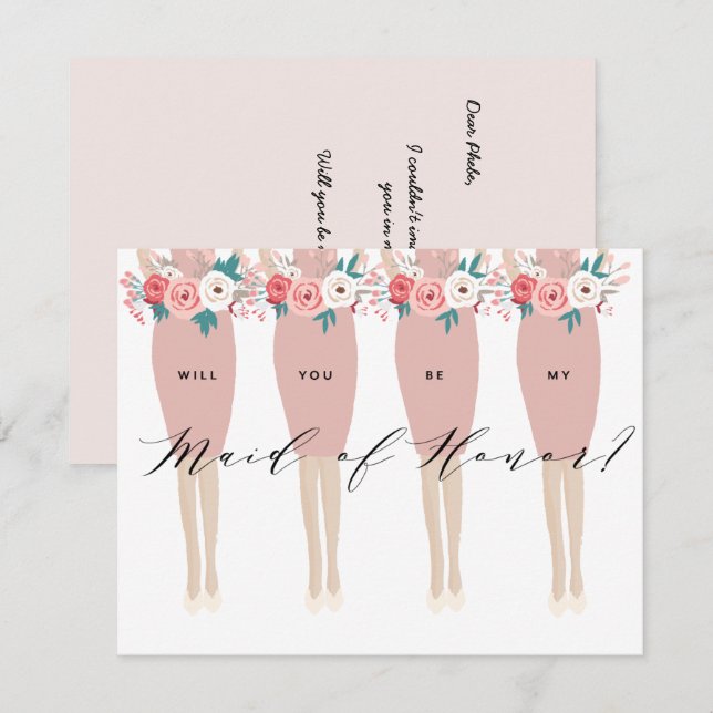 Will You Be My Maid Of Honor? | Bridesmaid Card (Front/Back)