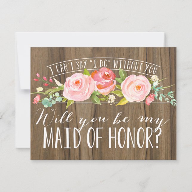 Will You Be My Maid of Honor | Bridesmaid Invitation (Front)