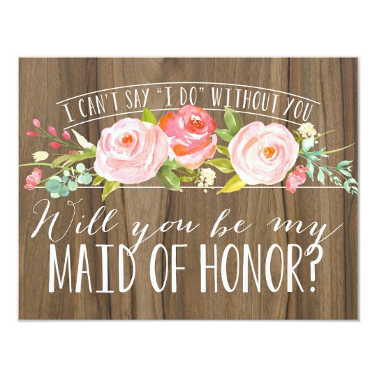 Will You Be My Maid Of Honor Bridesmaid Invitation Zazzle Com