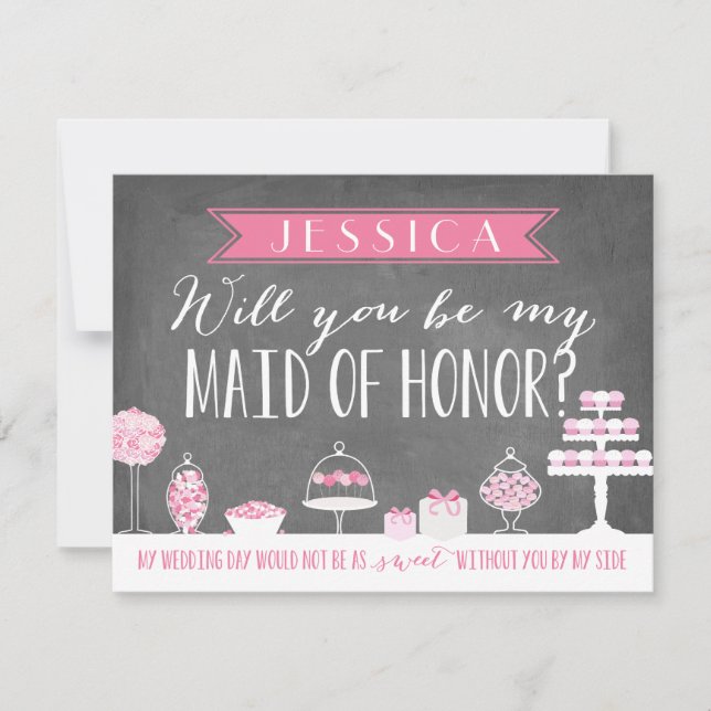 Will You Be My Maid of Honor | Bridesmaid Invitation (Front)