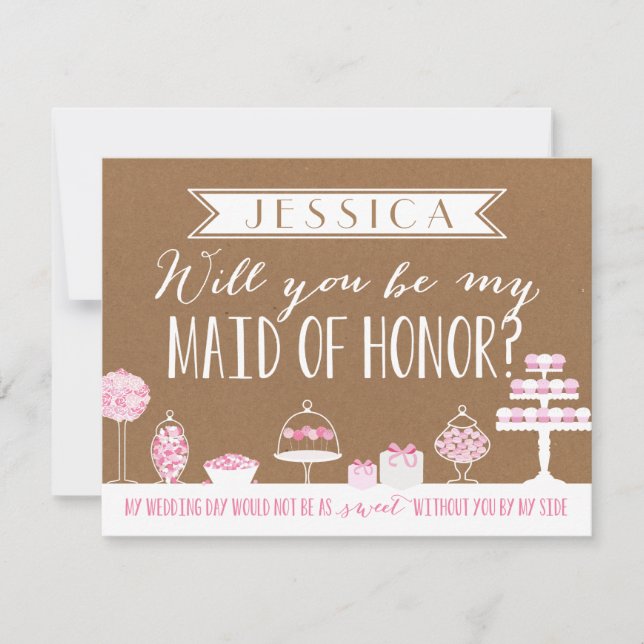 Will You Be My Maid of Honor | Bridesmaid Invitation (Front)