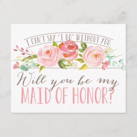 Will You Be My Maid Of Honor | Bridesmaid Invitation