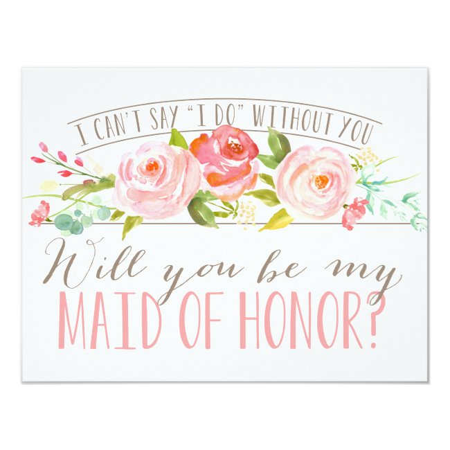 Will You Be My Maid of Honor | Bridesmaid Invitation